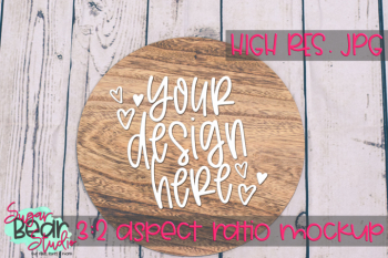 Wood Round on White Wood Mockup Wood Round on White Wood Mockup