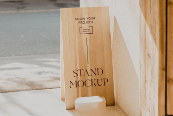 Wood Stand Mockup Wood Stand Mockup