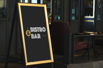 Wooden bar tripod sign Free Psd Wooden bar tripod sign Free Psd