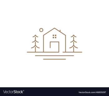 wooden cabin line art logo wooden cabin line art logo