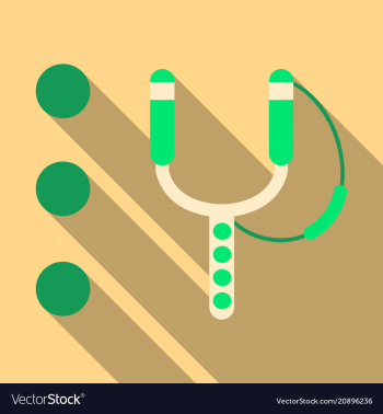 Wooden slingshot isolated on background kids toy vector image