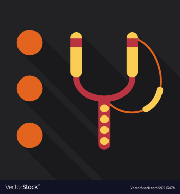 Wooden slingshot isolated on background kids toy vector image