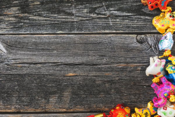 Woodgrain Background With Chinese Animals Woodgrain Background With Chinese Animals