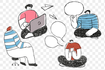 Work discussion png cartoon business icons set Work discussion png cartoon business icons set