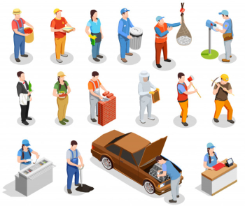 Worker professions isometric people Free Vector Worker professions isometric people Free Vector