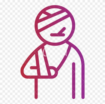 Worker Sickness Medical Injury Crutch Icon - Icon