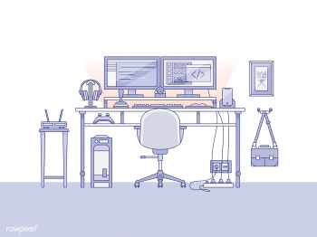 Workspace of a audio engineer or a music prod.. | Free stock vector - 399555 Workspace of a audio engineer or a music prod.. | Free stock vector - 399555