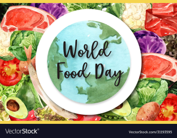 world food day frame design with capelin pock