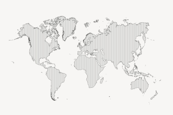 World map drawing, geography illustration | Free PSD - rawpixel