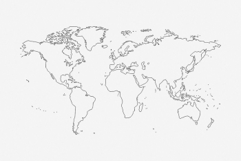 World map line art, geography | Free Photo - rawpixel