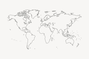 World map line art, geography | Free Vector - rawpixel