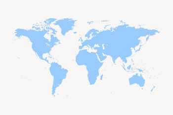 World map silhouette clipart, blue | Free Photo - rawpixel