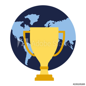 world map trophy business concept world map trophy business concept
