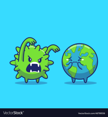 world scare with virus cartoon world scare with virus cartoon