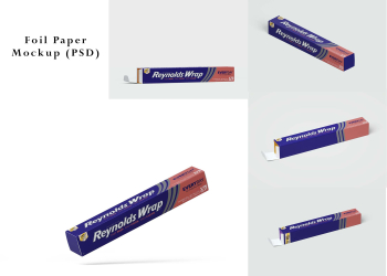 Wrap Foil Box Mockup (PSD)