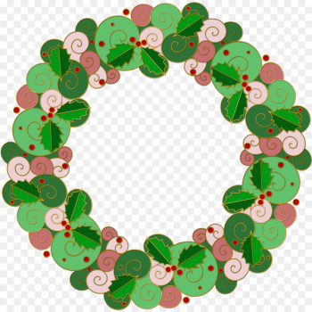 Wreath Christmas card Christmas ornament Clip art - Holly Wreath 