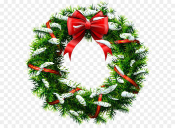 Wreath Christmas Garland Clip art - Christmas Wreath with Snow PNG Clip Art 