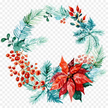 Wreath Christmas ornament Wedding invitation Watercolor painting - christmas watercolor 