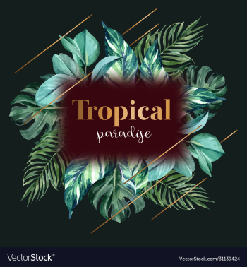 wreath design with tropical theme cool-toned