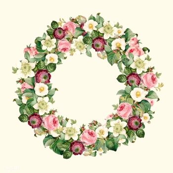 Wreath of beautiful blooming wildflowers | Free stock vector - 503574 Wreath of beautiful blooming wildflowers | Free stock vector - 503574