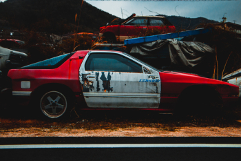 Wreck White and Red Car Wreck White and Red Car