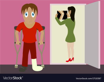 X-rays of leg fracture patients concept doctor is vector image X-rays of leg fracture patients concept doctor is vector image