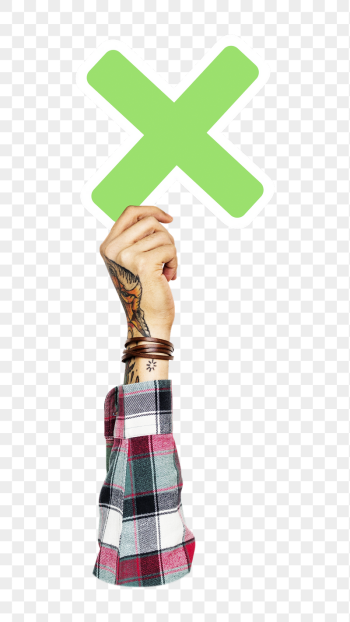 X symbol png hand holding | Free PNG - rawpixel