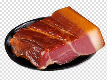 Xiangxi Tujia and Miao Autonomous Prefecture Chinese sausage Bacon Domestic pig, Food cooked bacon transparent background PNG clipart