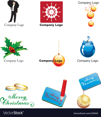 Xmas logos vector image Xmas logos vector image