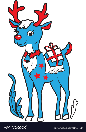 Xmas reindeer Rudolf vector image Xmas reindeer Rudolf vector image