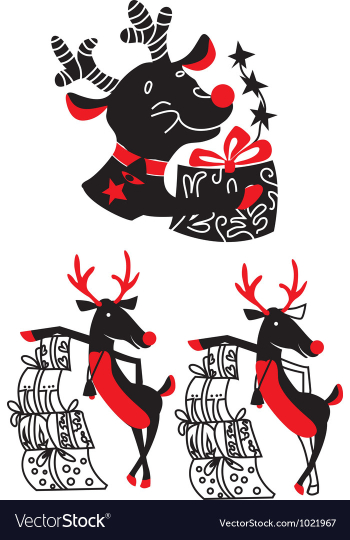 Xmas reindeer Rudolf vector image Xmas reindeer Rudolf vector image