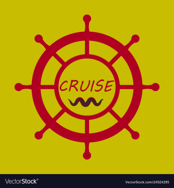 Yacht helm wheel image with sea waves vector image Yacht helm wheel image with sea waves vector image