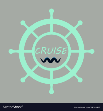 Yacht helm wheel image with sea waves vector image Yacht helm wheel image with sea waves vector image