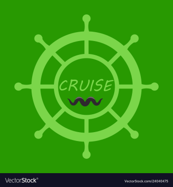 Yacht helm wheel image with sea waves vector image Yacht helm wheel image with sea waves vector image