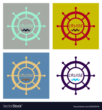 Yacht helm wheel image with sea waves vector image Yacht helm wheel image with sea waves vector image