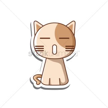 Yawning cat cartoon Yawning cat cartoon