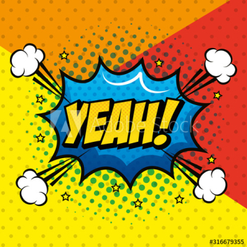 yeah expression with explosion pop art style design yeah expression with explosion pop art style design