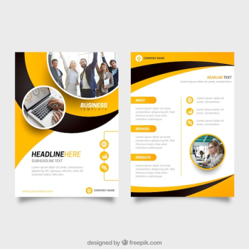 Yellow and black business flyer template