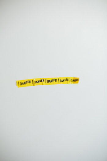 Yellow and Black Danger Sticker on Wall Yellow and Black Danger Sticker on Wall