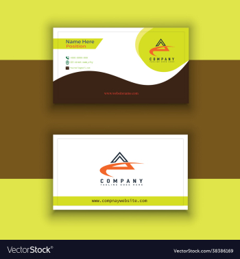 yellow and green modern business card yellow and green modern business card