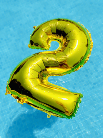 Yellow and Green Number-2 Float Yellow and Green Number-2 Float