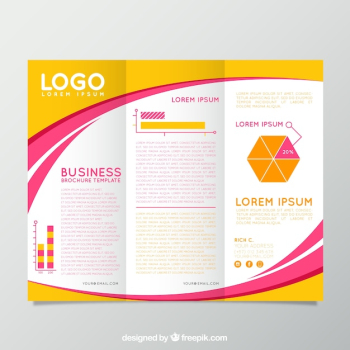 Yellow and pink business brochure