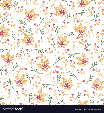 yellow and pink leaves repeat design fabric