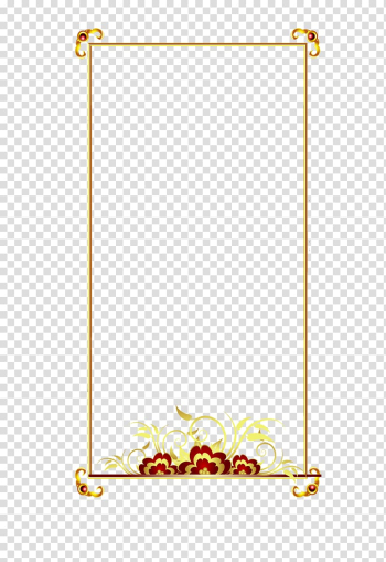 Yellow and red frame illustration, Texture mapping Gratis, Golden Chinese style game border transparent background PNG clipart