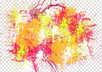 Yellow and red splat , Painting Brush, Colorful spray transparent background PNG clipart