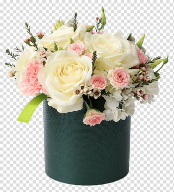 Yellow and white flower arrangement, Flower box Basket Gift, flower box transparent background PNG clipart