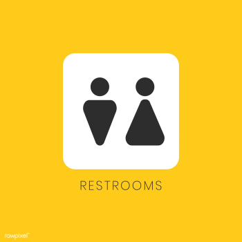 Yellow and white restrooms sign vector | Free stock vector - 538382 Yellow and white restrooms sign vector | Free stock vector - 538382