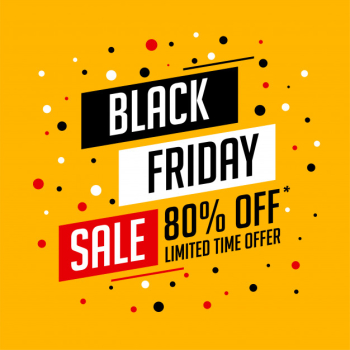 Yellow black friday sale banner with offer details Free Vector Yellow black friday sale banner with offer details Free Vector