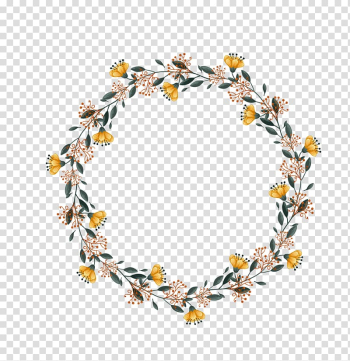 Yellow, brown, and green wreath, wedding wreath transparent background PNG clipart