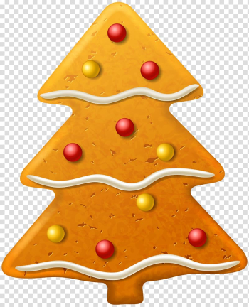 Yellow Christmas tree with baubles, Christmas cookie Gingerbread , Christmas Cookie Tree transparent background PNG clipart